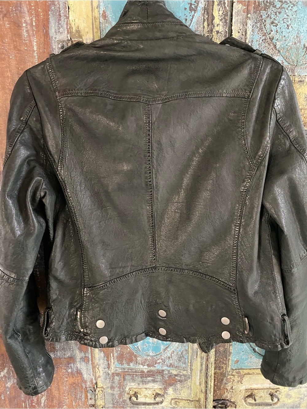 Mauritius Wild 2 RF Black Leather Moto Jacket with Zip Details - Picture 5 of 16